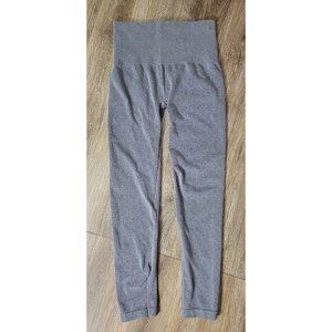Spanx Women's L Gray Heather Compression Legging Stretch Cropped Wide Waist Band
